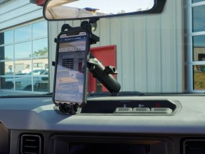 Ford Bronco Dash Mounting Rail System - Full Length w/ ball mount + phone holder 